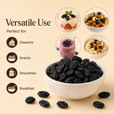Black Raisins - Naturally Sweet, Soft & Nourishing